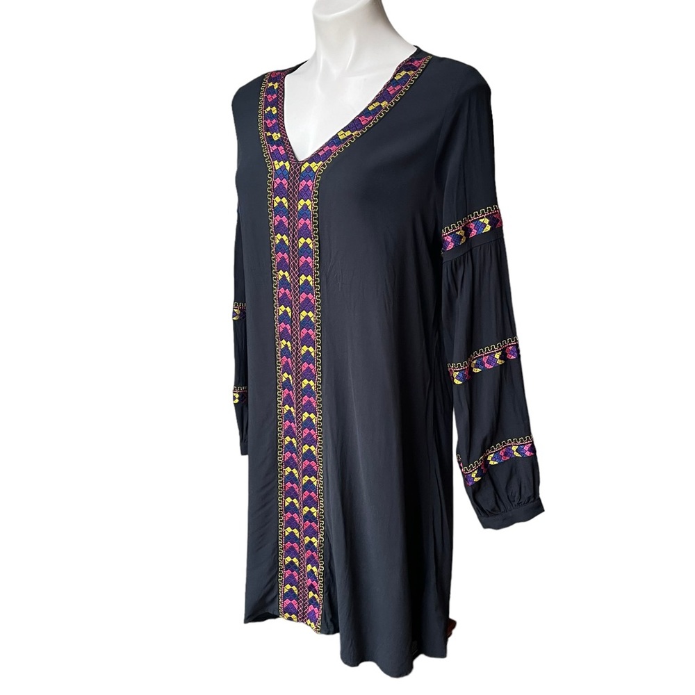 Wrangler Retro Embroidered Western Rodeo Cowgirl Long Sleeve Dress, Sz L - Picture 7 of 14
